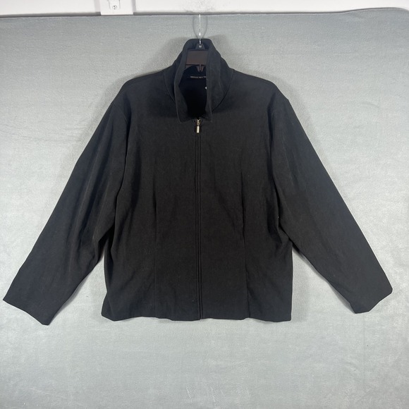 Briggs New York Jackets & Blazers - Briggs New York Women's Black Full Zip Jacket Plus Size 18W Stand Collar